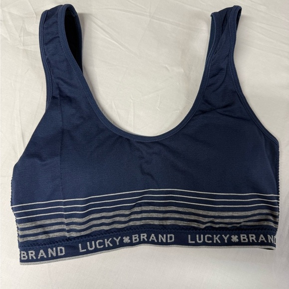 Lucky Brand Blue Sports Bra with Elastic Band - Picture 1 of 3